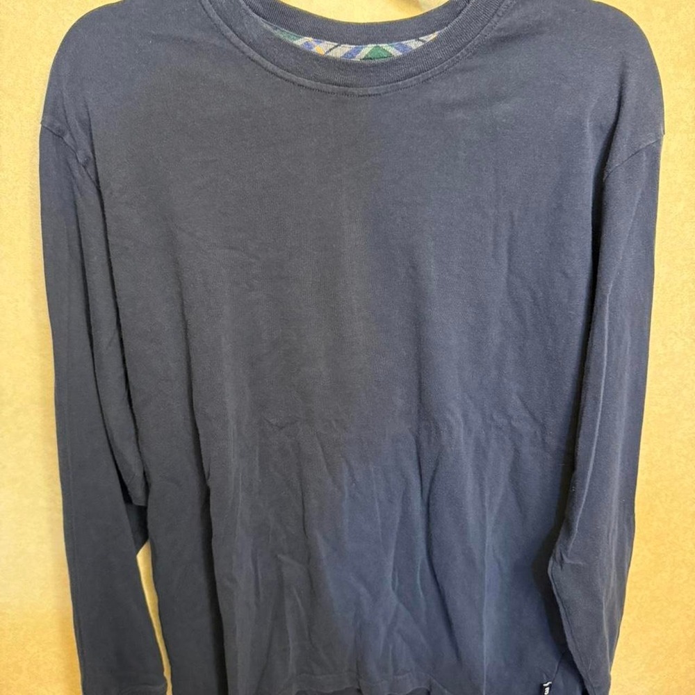 GAP Long Sleeve T Shirt Mens Large Navy Blue 100% Cotton Crew Neck Casual
